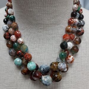 Kenneth Jay Lane Multicolor 3-Strand Beaded Necklace